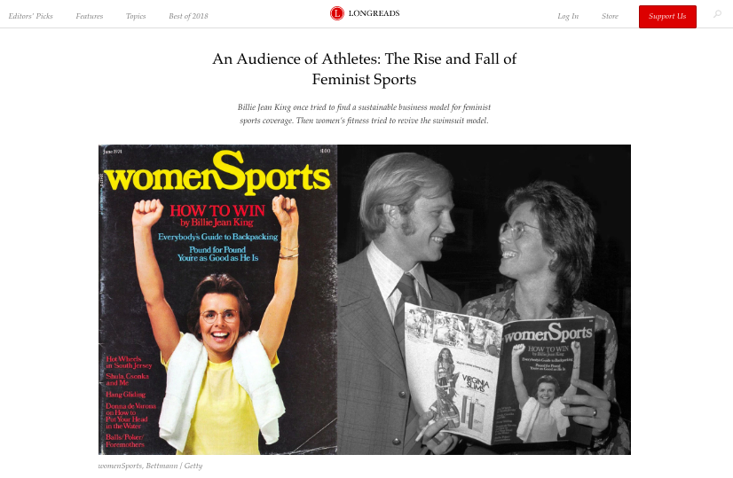 in the story of a feminist sports magazine, I found a story of friendship